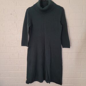nine west hunter green long sleeve sweater dress